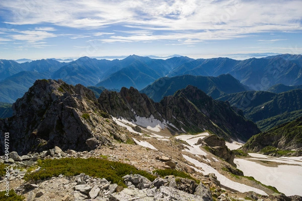 Obraz 剱岳北方稜線から見る夏の八ツ峰