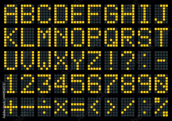 Obraz Digital numbers isolated on black background.