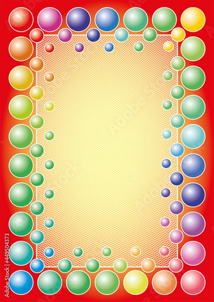 Fototapeta Vector template for decorative plates, cards, congratulations and more. Сolorful bubbles theme.