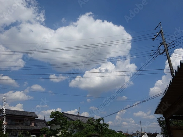Fototapeta 田舎道と青空