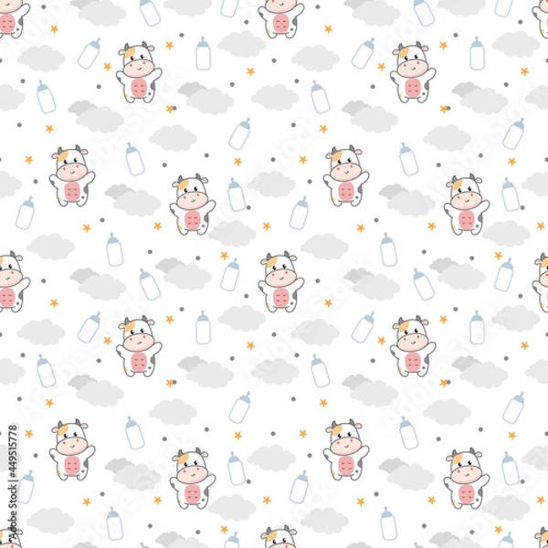 Fototapeta cow pattern, suitable for making cloth and diaper patterns for babies or handkerchiefs.