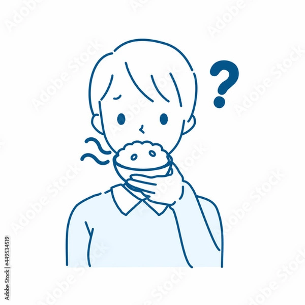 Fototapeta 匂いがしない、嗅覚異常な男性のイラスト・コロナ後遺症