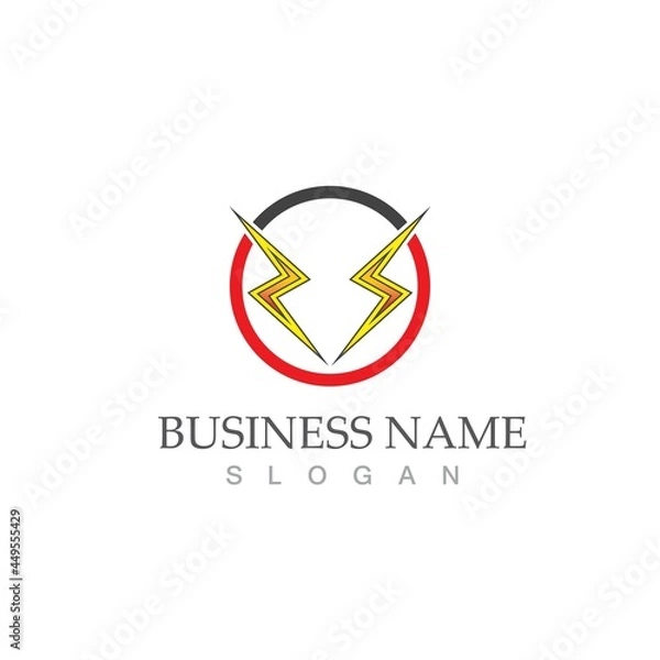 Fototapeta flash thunderbolt logo template