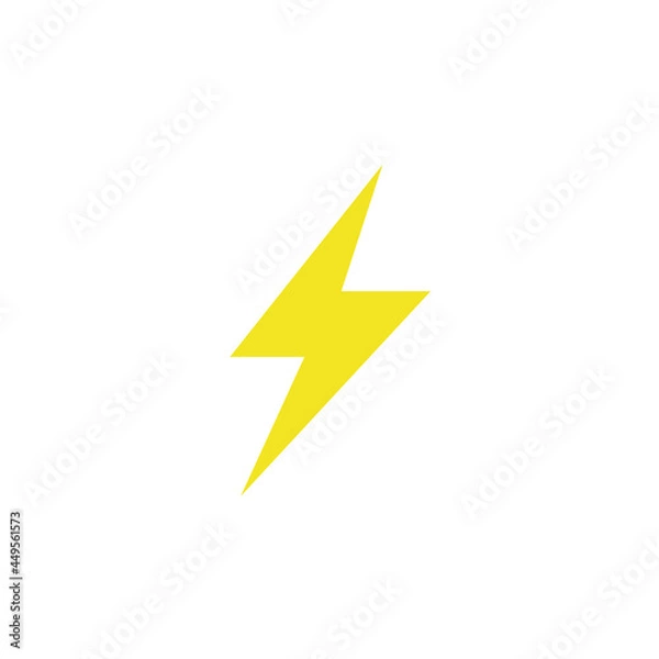 Obraz Icono de rayo amarillo. Concepto de electricidad. Ilustración vectorial