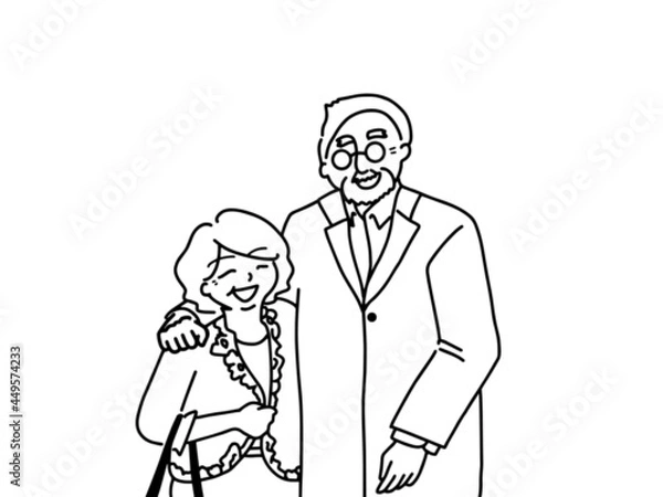 Obraz 銀婚式の記念撮影をする熟年夫婦