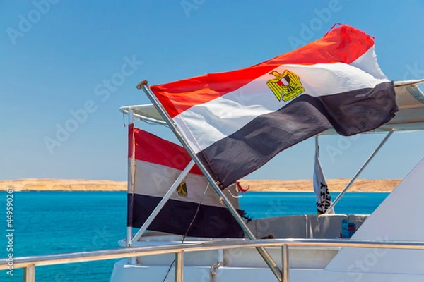 Obraz The Egyptian flag on the ship