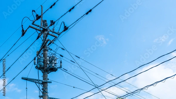 Obraz 電柱と電線