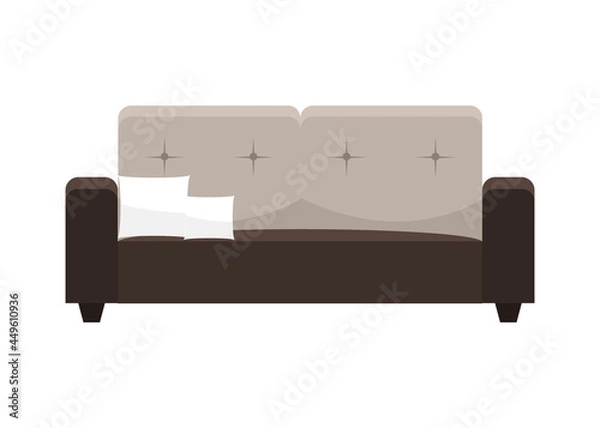 Fototapeta Elegant sofa with pillows icon