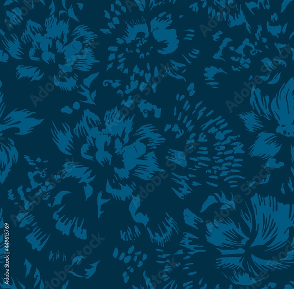 Fototapeta floral shadow seamless pattern 