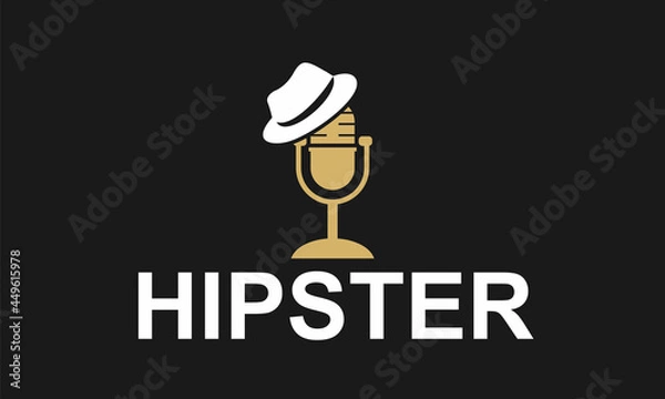 Obraz Hipster, Hat, microphone and Hat Design