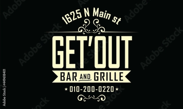 Obraz Paris Bar and Grille Vector Design Template