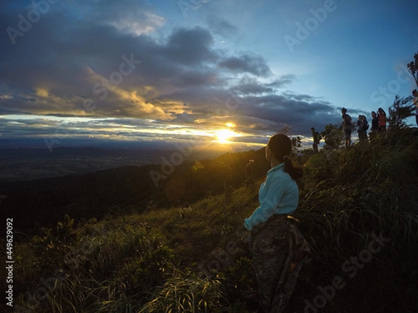 Obraz Viewpoint of the sunset on the top of the mountain