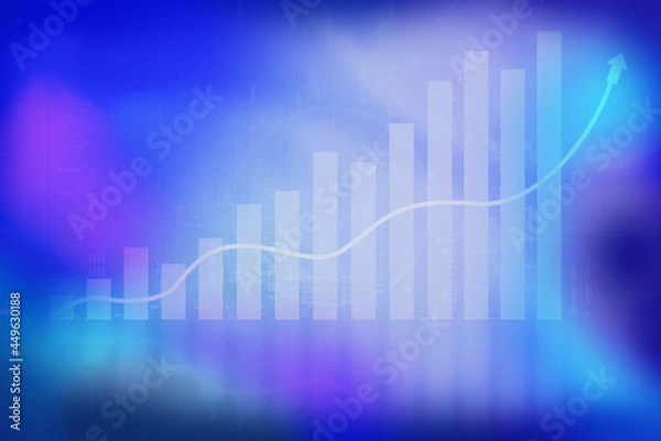 Obraz 2d illustration futuristic business background graph concept
