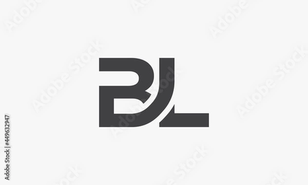 Obraz BL letter logo connected concept isolated on white background.