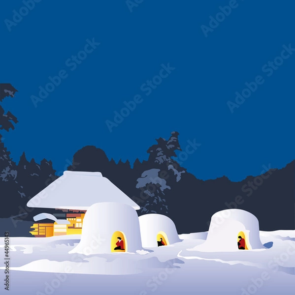 Obraz 夜のかまくら