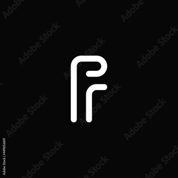 Fototapeta Minimalist letter f outline or monogram white logo isolated on background