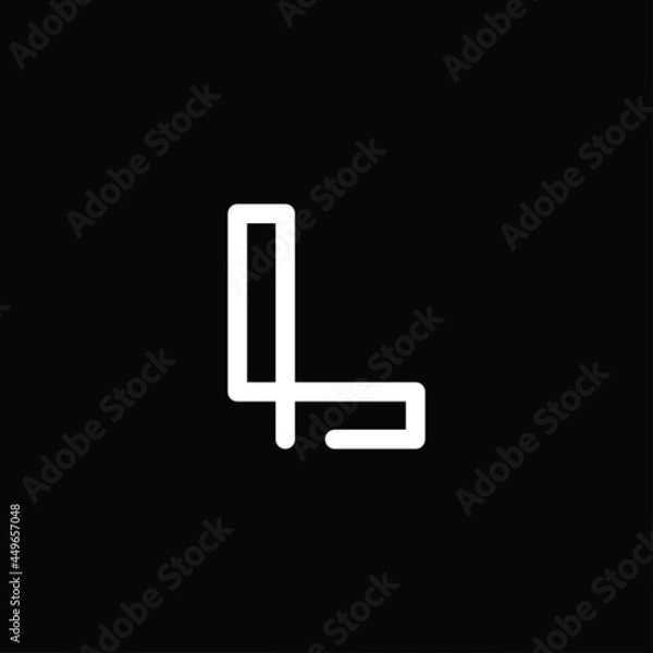 Fototapeta Minimalist letter L outline or monogram white logo isolated on background