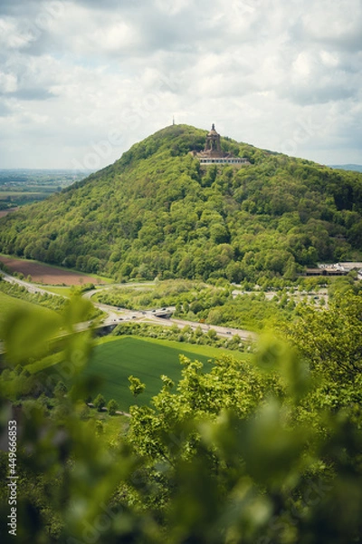 Fototapeta Aussicht von der Portakanzel, Kaiser Wilhelm Denkmal, Porta Westfalica, Deutschland