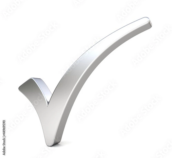 Obraz 3d metal check mark