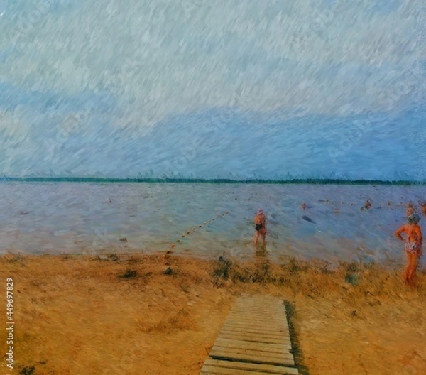 Obraz beach on the lake 