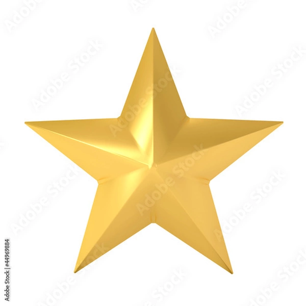 Obraz gold star isolated on white