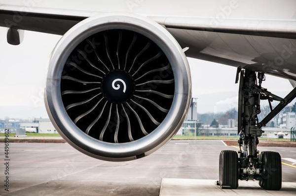 Fototapeta huge airliner engine front view