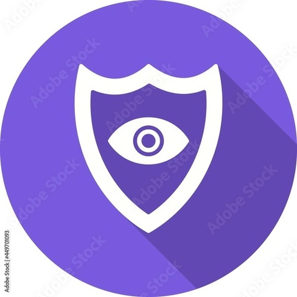 Fototapeta Eye Shield Glyph Shadow Vector Icon Design