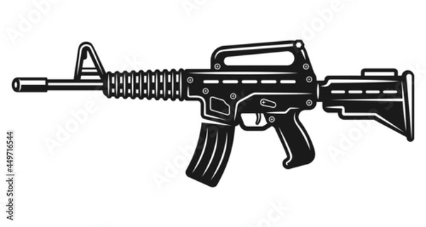 Obraz Automatic rifle illustration solated white