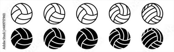 Obraz Volleyball icons set. Outline set of volleyball vector icons for web, app design isolated on white background