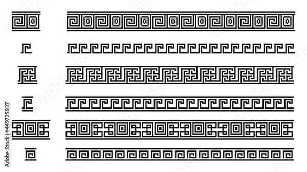Obraz Set of Greek Key borders (meanders)