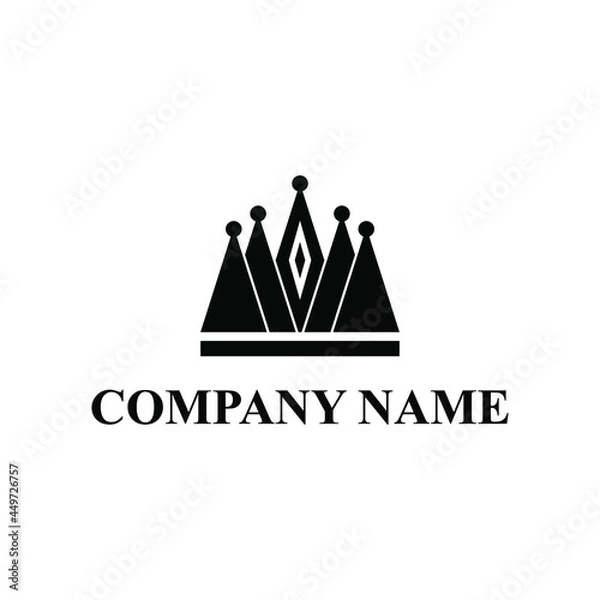 Fototapeta King crown silhouette logo vector