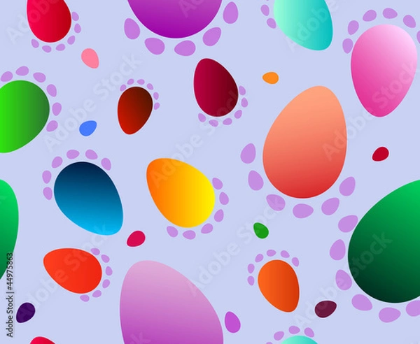 Obraz Seamless pattern with colorful eggs