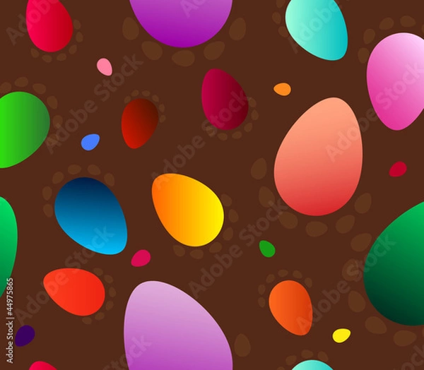 Obraz Seamless pattern with colorful eggs