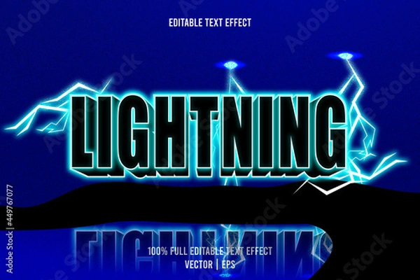 Obraz Lightning editable text effect 3 dimension emboss neon style