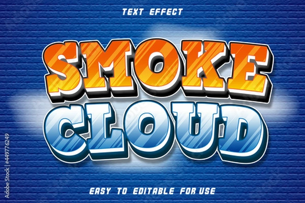 Obraz Smoke Cloud Editable Text Effect Emboss Comic Style