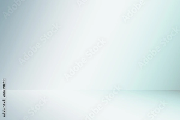 Fototapeta Empty space room of White stage with spot lighting in gray background.