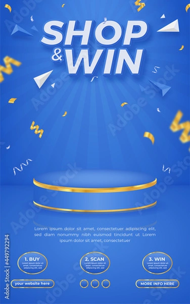 Obraz Shop and win invitation contest poster template
