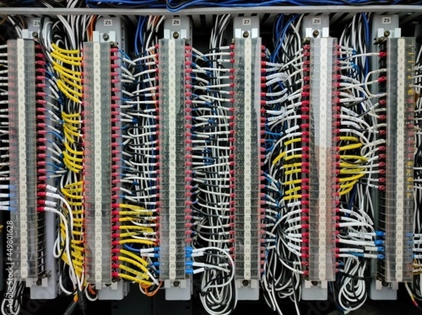 Obraz Control panel assembly with wiring and terminal , Terminate wiring in elelctric room for industrial .