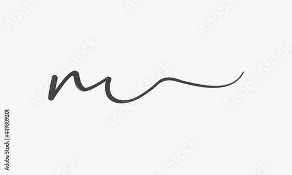 Obraz letter M brush script isolated on white background.