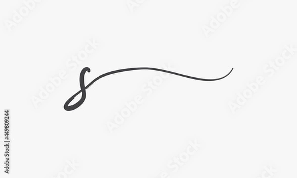 Fototapeta letter S brush script isolated on white background.