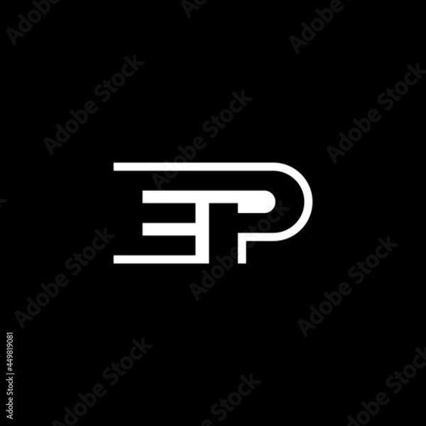 Obraz EP initial letter monogram. Negative space logo design.