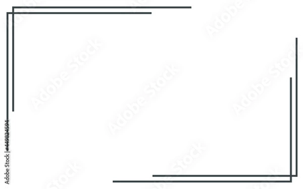 Fototapeta black simple line border frame