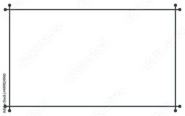 Fototapeta black simple line border frame