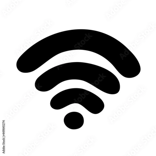Fototapeta Wifi network signal icon image. Vector illustration in doodle style. Hand drawing