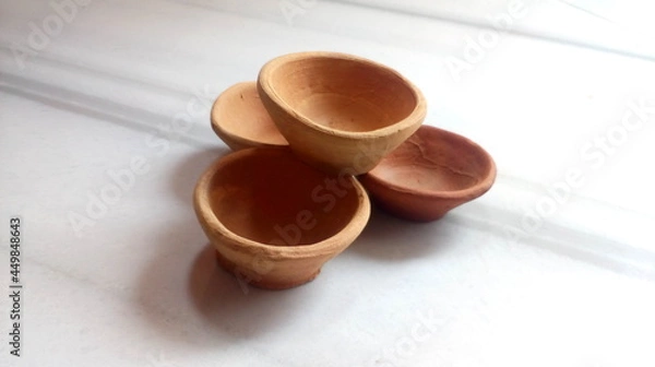Obraz clay pots on a table