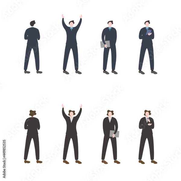 Obraz 就活／ビジネスウーマン／新卒社会人／男性実業家のスーツ姿男性のイラストイメージ