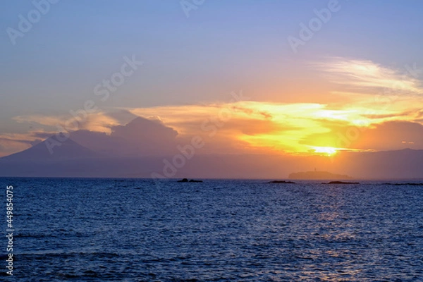 Fototapeta 湘南の夕景、芝崎海岸からの眺め