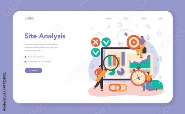 Fototapeta SEO specialist web banner or landing page. Idea of search engine