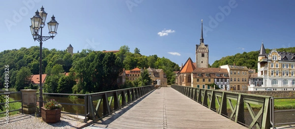 Obraz Gera panorama Osterstein, kościół sankt marien, most