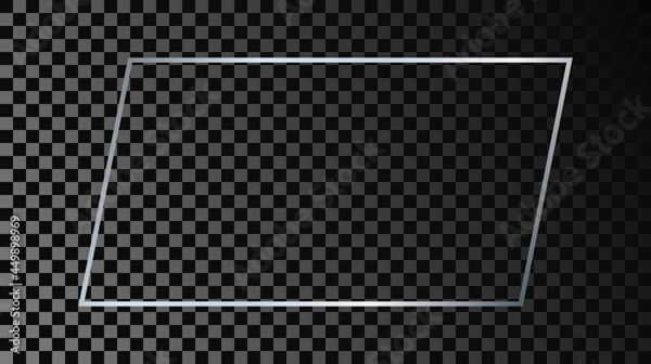Obraz Silver glowing rectangular shape frame